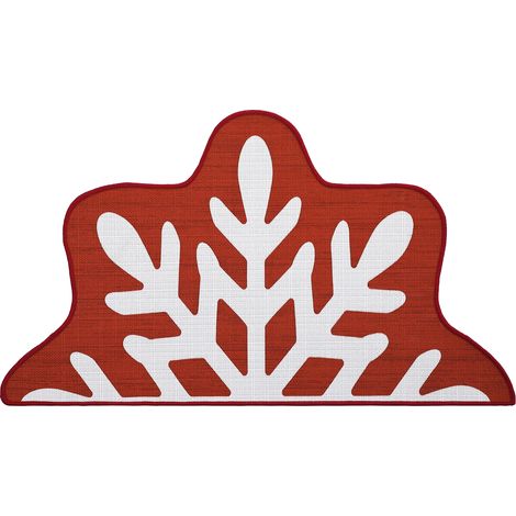 Paillasson de Noël Antidérapant Motif Flocon de Neige Rouille – 50x80cm (1/5)