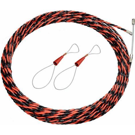 Aiguille Electricien 50M Tire Fil Electrique 5mm Diamètre Aiguille Tire Fil, rétractable d'installation pour tire Cable et rallonge en acier spiralé flexible tire fils electrique Tire fils d'électrici (1/5)