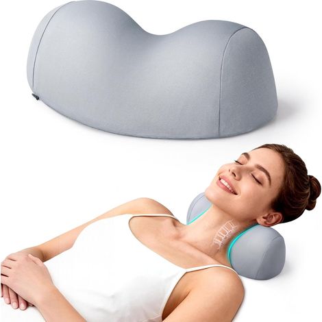 Petit oreiller cervical extenseur pour soulager la douleur, oreiller de traction cervicale souple, oreiller cervical orthopédique en mousse à mémoire de forme pour la relaxation musculaire et le soula (1/5)