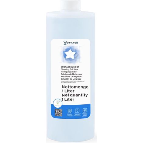 Solution de nettoyage ECOVACS WINBOT 1 L blanche pour lave-vitres WINBOT