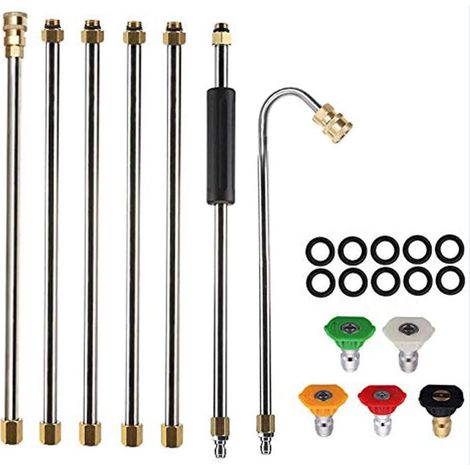 Outils de nettoyage : rallonge pour nettoyeur haute pression, étui pour pistolet de nettoyage de toiture, buse 4000 PSI, 5 buses, haute pression. (1/5)
