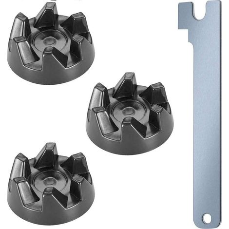 Set of 3 couplers 9704230 - Rubber - With wrench - Compatible with KitchenAid models KSB52, KSB5, 5KSB52, 5KSB5 (1/4)