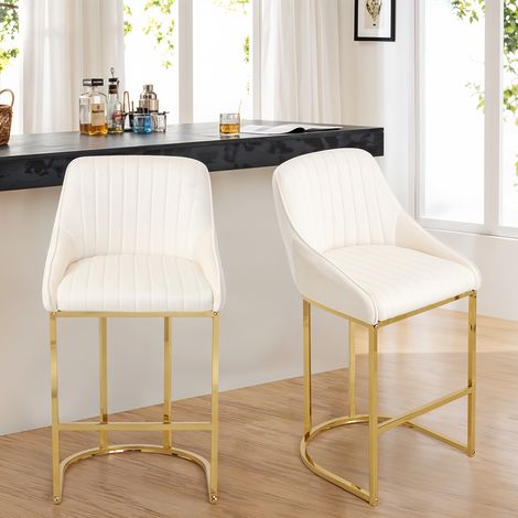 Set of 2 Upholstered Bar Stools (1/3)