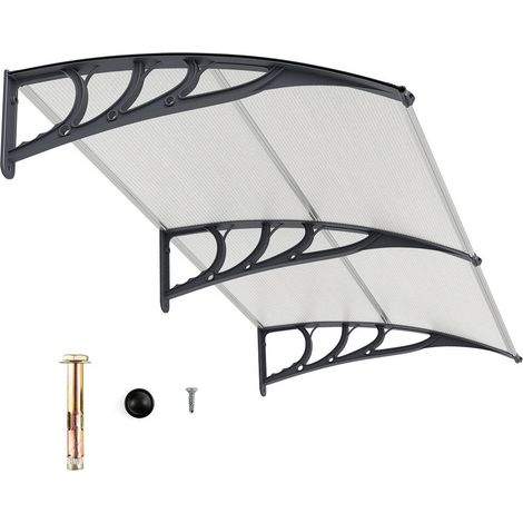 Résistant aux intempéries, protège votre entrée avec cet auvent extérieur gris pour porte d'entrée et patio (1/5)