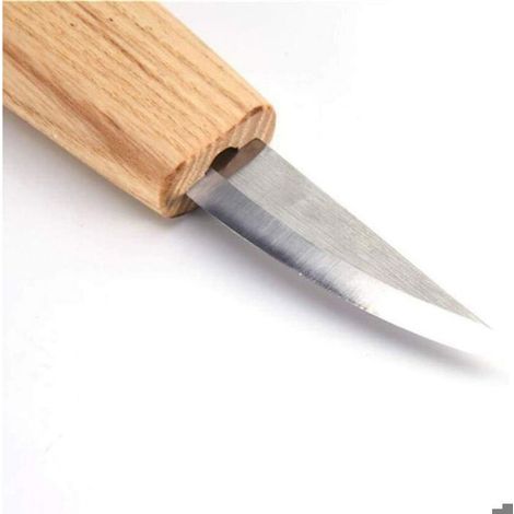 Ensemble d'outils de sculpture sur bois, kit de sculpture sur bois 3 en 1, comprend un crochet ciseau, un burin de blanchissement, (1/4)