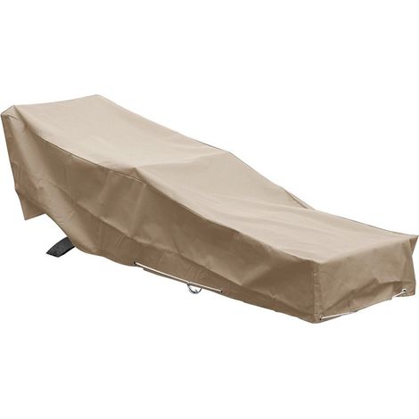 Housse transat beige 205 x 70 x 60 cm – Toile Oxford polyester 220g/m² – Système d'attache avec œillets et cordon – Traitement anti UV – Green Club (1/2)