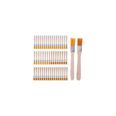 Set di 50 pennelli con manici in legno, set di pennelli piatti da 13 cm con manici in legno, per mobili, pareti, soffitti, ideale per artisti, principianti e progetti creativi fai da te - Crezuo (1/4)