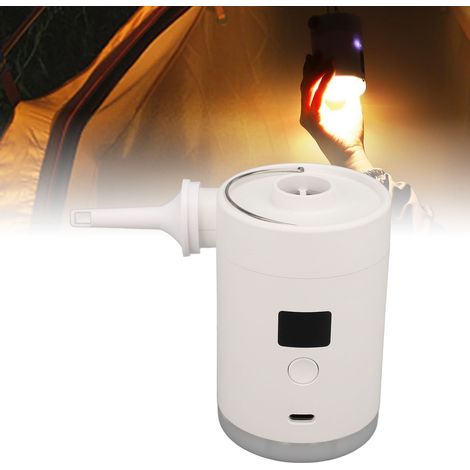 Mini-Akku-Luftpumpe mit LED-Anzeige für Luftmatratzen, weißes ABS, 4000 mAh, zum Aufpumpen und Ablassen der Luft, Camping (1/5)