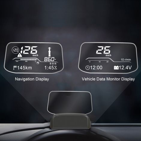 Affichage tête haute (HUD) de la navigation GPS X500 avec compteur de vitesse à projection pour voiture (1/5)