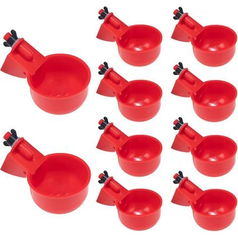 Abreuvoir Poules,DIY 10 PCS Abreuvoir Automatique Kit,Abreuvoir Volaille Automatique avec scie à Trou de pour Tasses pour Poussins Cailles Canards Bird (1/5)