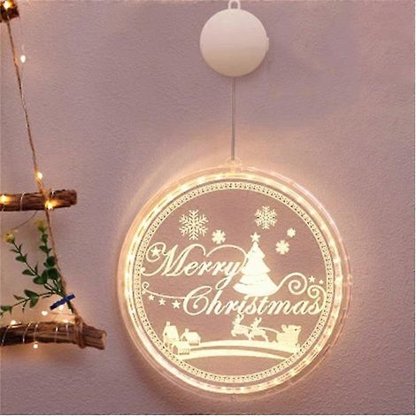 Guirnalda de luces LED navideñas con Papá Noel para colgar en la puerta o pared. Adorno navideño para el hogar. Regalos. (1/4)