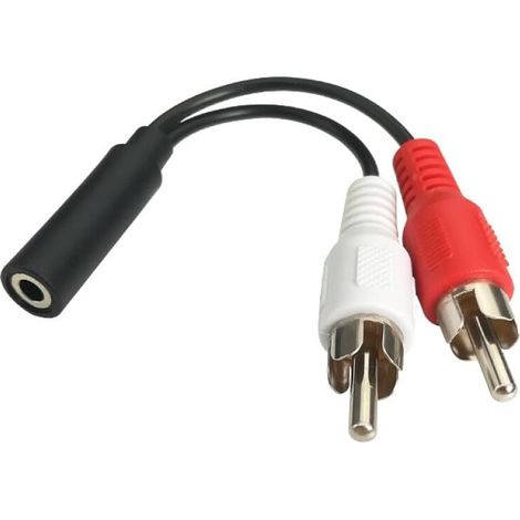 10 cm Câble adaptateur audio stéréo vers RCA haut-parleur jack phono vers jack 3 5 mm pour TV Hifi (1/5)
