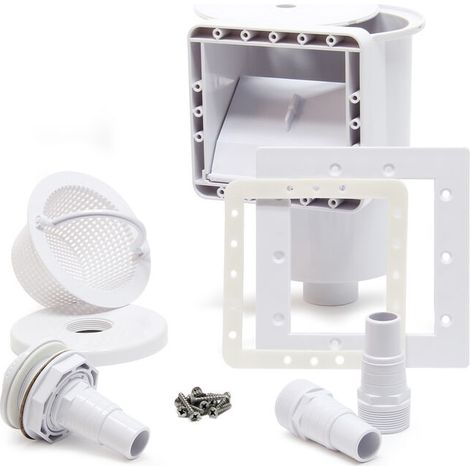 Wiltec – Écumeur de surface pour piscine – Kit complet avec buse d'entrée et grand panier – Élimine feuilles et débris flottants (1/5)