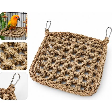 1 Pièce Filet d'Escalade pour Perroquet en Rotin Tressé, Dimensions 1.8×1.8 cm, Jouet de Grimpage pour Cage (1/5)