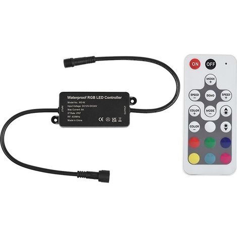 Contrôleur de LED RGB avec variateur, contrôleur de LED DC12-24V, éclairage LED multicolore RGB avec barre lumineuse et contrôle de lampe (1/4)