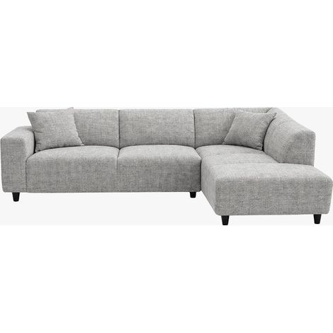 MUNICH Canapé d'angle en tissu gris - Angle droit (1/5)