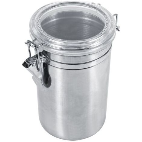 Boîte de conservation alimentaire de cuisine en acier inoxydable, bouteille, pot à sucre, thé, café en grains (XL) (1/5)