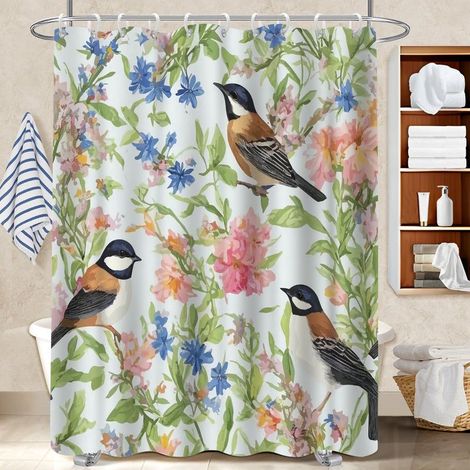 Rideau de douche imperméable en polyester 180x180 poids lesté bâche polyester douche pour protéger le sol des éclaboussures efficacement (1/5)