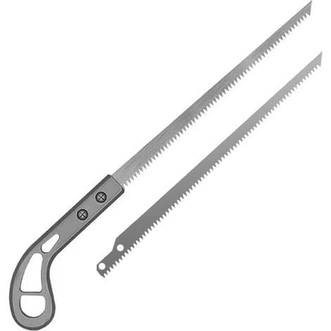 Scie à métaux portable avec lame de scie à métaux durcie, scie d'élagage junior avec lame de scie de rechange, scie à métaux junior, pour camping, jardin et arbres (poignée en plastique gris) (1/5)