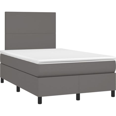 Maison Exclusive - Sommier à lattes de lit avec matelas gris 120x190 cm similicuir