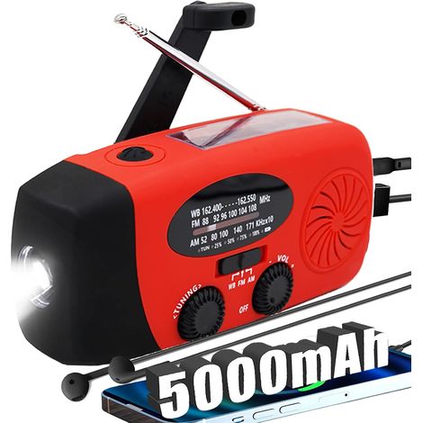Radio d'urgence météo NOAA mise à niveau 2024 5000 mAh avec AM FM (1/5)