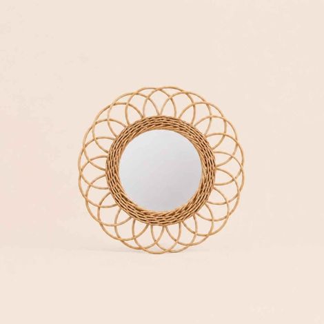 Miroir rond en rotin 30cm (1/5)