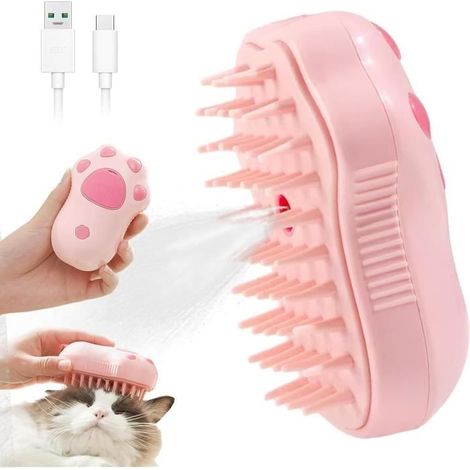 Brosse à vapeur - Cat Steamy Brush - 3-en-1 - Démêlage - Massage - Nettoyage (1/4)