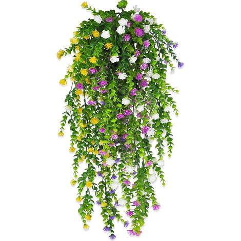 4 Plantes Artificielles Suspendues - Décoration Murale et Plafond, Fausses Fleurs Suspendues pour Intérieur (1/5)