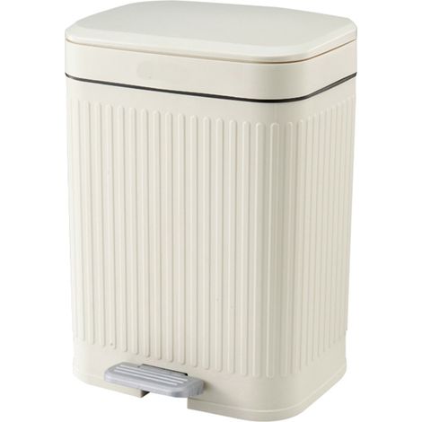 Kitchen Move – Poubelle à pédale 12 L – Design moderne blanc – Ouverture hygiénique sans contact – Dimensions 25,9 x 25,2 x 36,3 cm