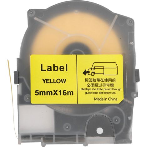 Ruban Étiqueteuse 5mm Jaune, Bande Adhésive Transparente Impression Nette, Cartouche de Remplacment pour MAX LM-550A (1/5)