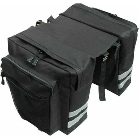 Sacoche Sacoche Vélo, Sac Etanche Arrière Tronc, Double Sacoche Vélo Porte-bagage, Sac Pliable Rangement pour Déplacements, Voyages, Pique-niques, Cyclisme, Outdoor Sport(Noir) (1/5)