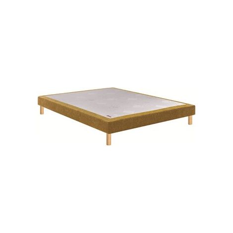Epeda Sommier tapissier Noyer Ocre 140x190 cm Confort Ferme, 15 cm de hauteur