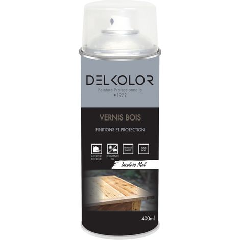 Delkolor Vernis Spécial Bois Incolore en Aérosol - 400ml Couleur: INCOLORE MAT (1/2)