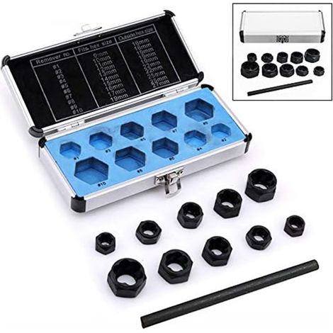 11 Douilles 9-19mm Extracteur Boulon Écrou, Retrait Vis Endommagé (1/5)