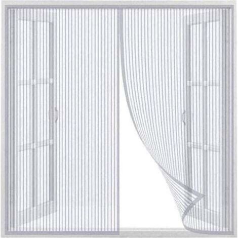 Moustiquaire Magnétique Porte et Fenêtre 90x150 cm, Moustiquaire Blanche en Maille Respirante, Facile à Ouvrir et Fermer (1/4)