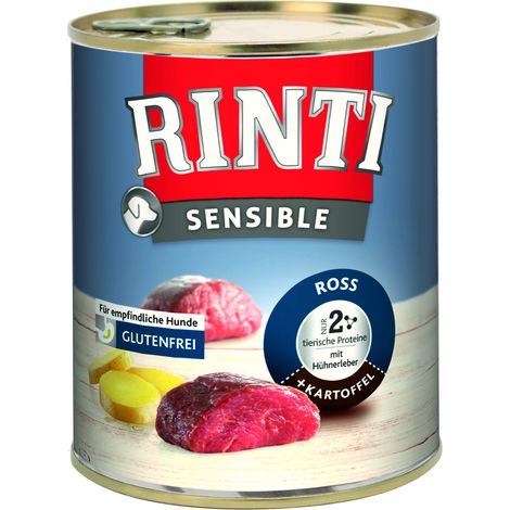 Rinti Sensible Hundenassfutter Adult getreidefrei 800 g Ross & Kartoffel Nassfutter Hunde