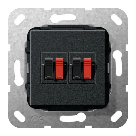 Gira Conexión de altavoz 2f Insert Negro m [569310], 5693 10