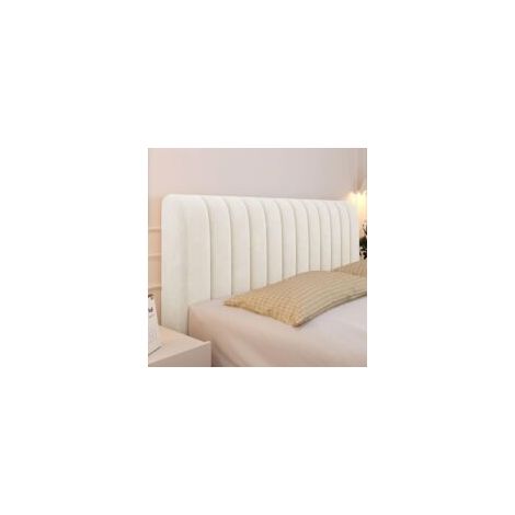 Bardusch (160 cm, Beige) Housse de tête de lit extensible, protection de tête de lit unie style nordique, compatible avec les lits simples, doubles et king size