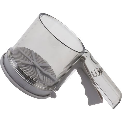 Tamis à farine en PP, transparent, réglable, à mailles fines, utilisable d'une seule main, double couche, idéal pour tamiser la poudre dans les cuisines et les boulangeries. (1/5)