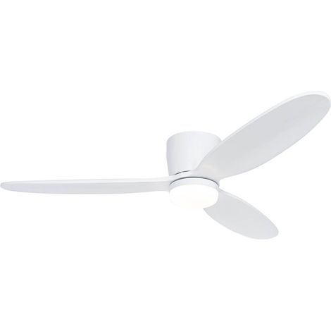QAZQA Ventilatori da soffitto sofio - Design - Legno,Acciaio,Plastico - Bianco - Tondo (non sostituibile) LED Max. 1 x 16 Watt