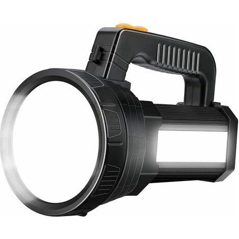 Torcia LED ricaricabile super luminosa da 15000 lumen con 6 modalità di illuminazione, torcia LED impermeabile per campeggio di emergenza (nero)