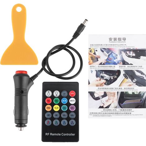 Éclairage d'ambiance LED intérieur pour voiture, éclairage décoratif du tableau de bord et éclairage d'ambiance des portières (télécommande, piles non incluses) 1 à 3 (1/5)