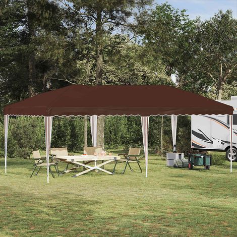 vidaXL Tenda per feste a pop-up 575 x 290 x 245 cm Marrone