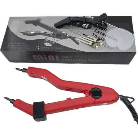 Connecteur De Cheveux À Chaleur Rouge, Kit D'outils D'extension En Fer Thermique Température Contrôlable Gain Temps Efficace (1/4)
