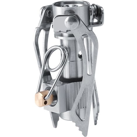 Mini réchaud à gaz portable en acier inoxydable, pliable, pour le camping et les pique-niques en extérieur. (1/5)