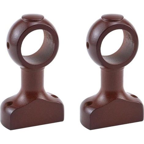 Set aus 2 Gardinenstangenhalterungen aus Holz für 38 cm lange Gardinenstangen, braun, Odipie (1/4)