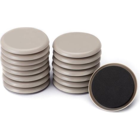 Patins de meubles, lot de 16 patins pour pieds de meubles, patins mobiles de tapis de meubles de 8,9 cm, protections de sol robustes pour pieds de chaise, dessous de verre pour sol en bois dur, patins (1/5)
