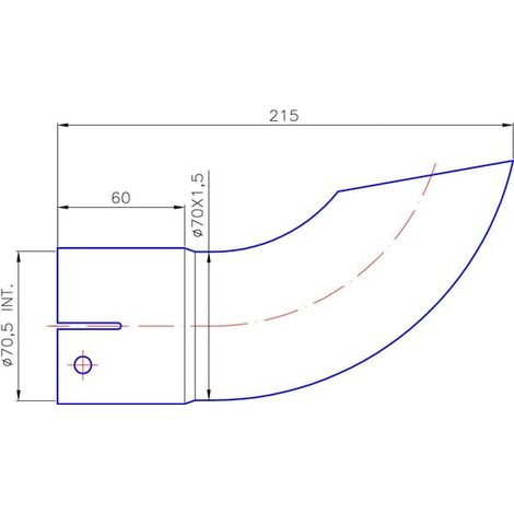 Auslass Endstück ø70mm UNIVERSAL EX901070