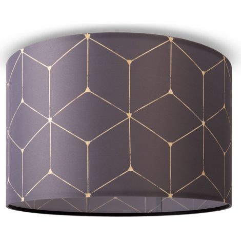 Paco Home Lámpara De Techo Pantalla Tela De Suspensión E27 Colgante Dormitorio Redonda Diseño 1 (Ø45,5 cm), Luz de techo - Negro