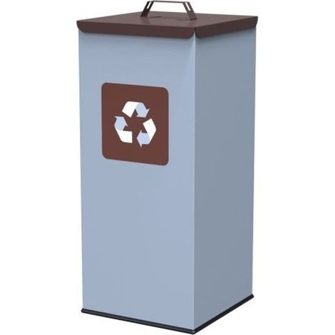 Contenitore per la raccolta differenziata dei rifiuti metallici 30x30x70cm 60L BIO - coperchio marrone (1/2)